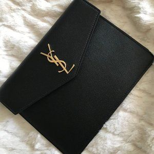 SAINT LAURENT- Black Uptown Baby Pouch Authentic